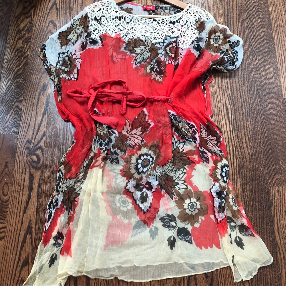 Rene Derhy Summer slip dress with sheer layer - great for travel